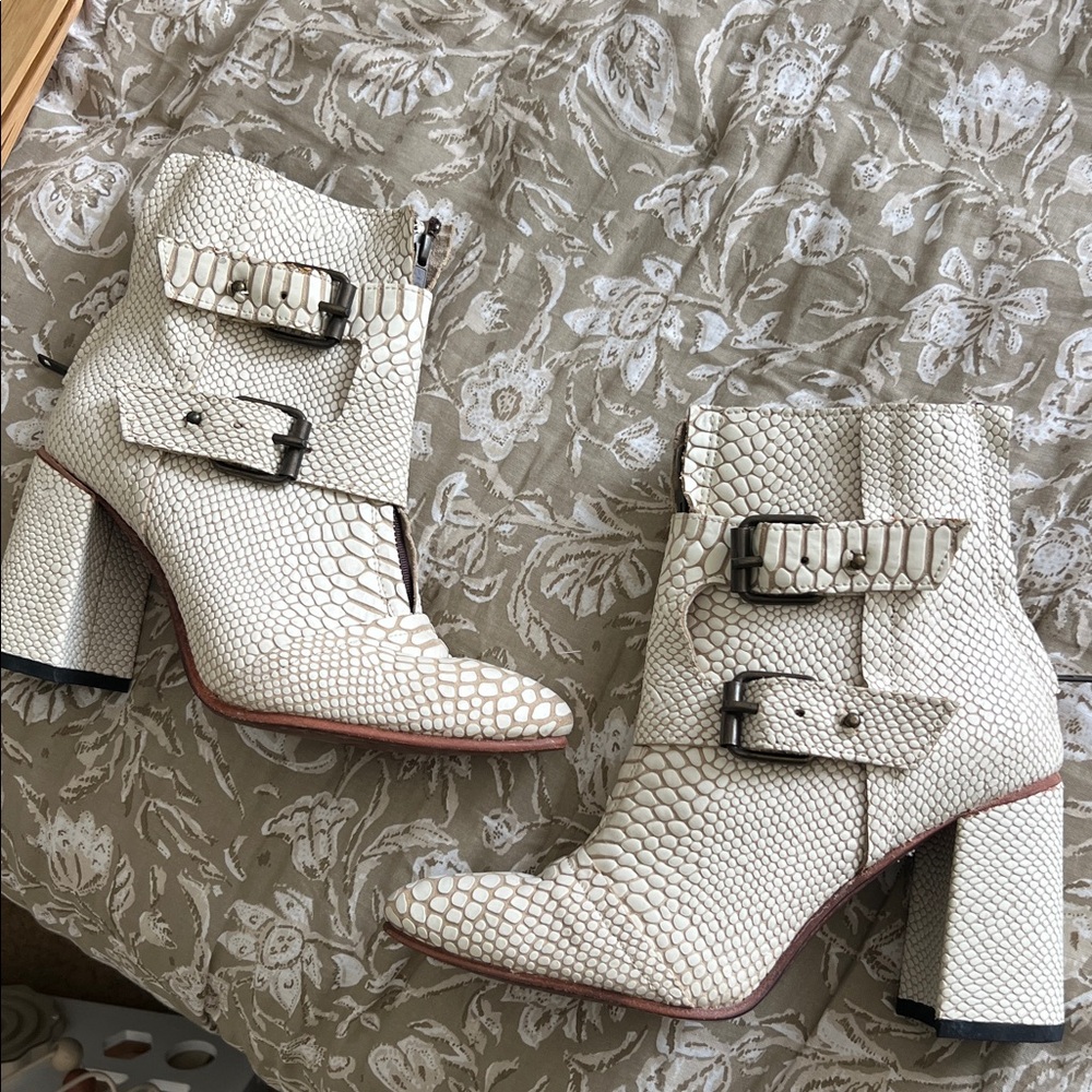 Freebird Snakeskin Patterned Ankle Boots